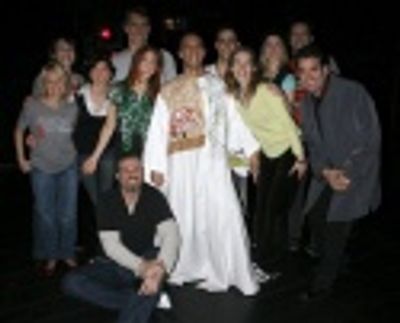 Dennis Stowe and Lorin Latarro with cast members, including Kristin Chenoweth, Marc K Photo