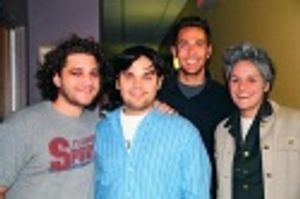 Jeff Marx, Robert Lopez, Zachary Levi (ABC's "Less Than Perfect") and Gina Aglietti ( Photo