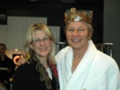 Producer Liza Lerner (daughter of Alan Jay Lerner) and Michael York (King Arthur) Photo