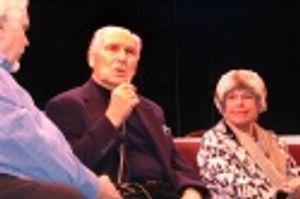 Jim Brochu speaking with Donald Saddler and Marge Champion Photo