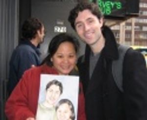 Broadway Phantom of the Opera star Peter Lockyer with wife Mel at the stage door of t Photo