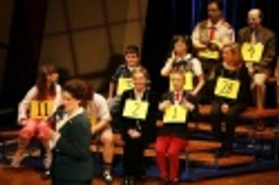 
Lisa Howard with cast members and guest spellers, including Jared Gertner, Julie An Photo