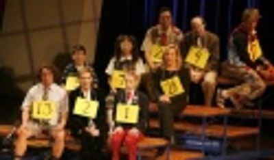 
(From bottom row) Cast and spellers, including Jared Gertner, Julie Andrews, Sarah  Photo