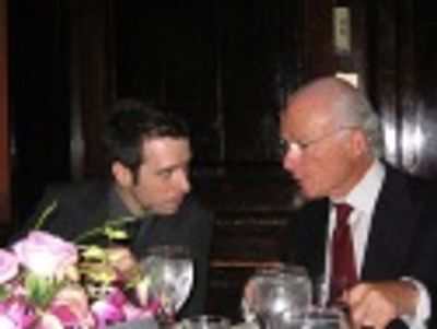 Coyote REP Co-Communications Director Brandon Collinsworth with patron, Peter Eliel ( Photo