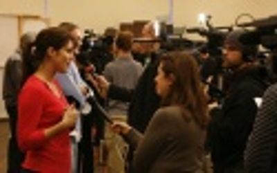 Stephanie J. Block is interviewed Photo