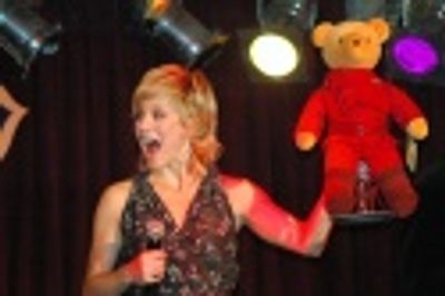 Felicia Finley with Aida Radames Bear Photo