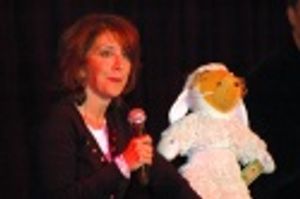 Andrea Martin with Candide Sheep Bear Photo