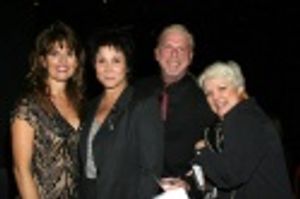 Ron Abel poses with the 3 lovely ladies - Lucie Arnaz, Michelle Lee, and Valerie Arms Photo