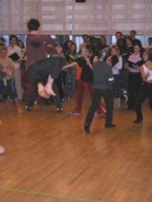Pippin dancer Tyler Hanes mid-air Photo