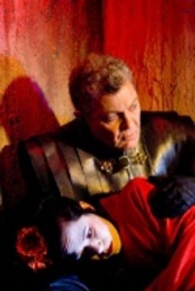 Sam Tsoutsouvas as Titus and Colleen Delany as Lavinia Photo