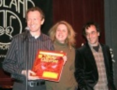 Bob Martin, Lisa Lambert & Don McKeller, the creative team of "Drowsy Chaperone" Photo