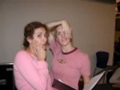 Laura Benanti and Julia Murney posing for the camera... Photo