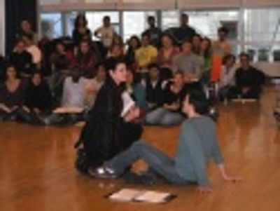 One of five "Leading Players," Kate Shindle takes her turn with Pippin Photo