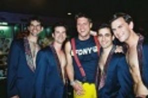 J. Robert Spencer, Dominic Nolfi, Christopher Sieber, John Lloyd Young and Daniel Rei Photo