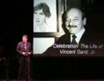 David Sardi delivered the eulogy tribute to his father Vincent Photo