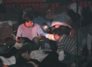 Michael with John Tartaglia and "Rod" who played "Head"  Photo