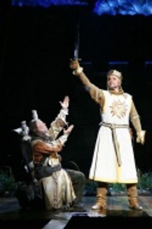 John O'Hurley and Justin Brill in the Las Vegas cast of "Spamalot" Photo