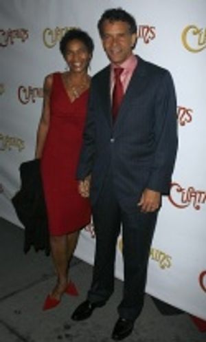 Alyson Tucker and Brian Stokes Mitchell arriving at the Opening Night of "Curtains" M Photo
