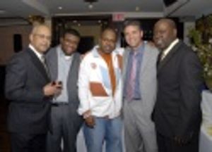 Mike Taylor, Cee Lewis, Hasan, Bruce Dimpflmaier and Kevin Bracey (Hasan's manager) Photo