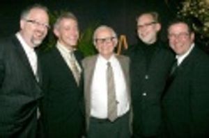 Doug Wright, Scott Frankel, Albert Maysles, Michael Korie and Michael Greif Photo