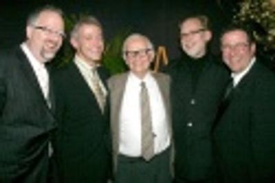 Doug Wright, Scott Frankel, Albert Maysles, Michael Korie and Michael Greif Photo