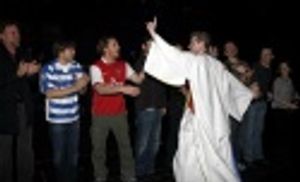 Brian O'Brien with Hadley Fraser, Marcus Chait and cast Photo