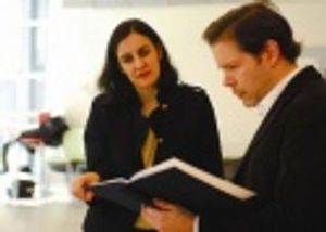 From David Rabe's The Earliest Uses of Spin: Director Evan Yionoulis with actor Thoma Photo