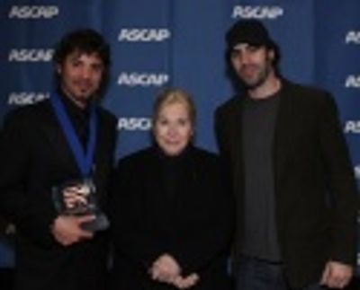 Erran Baron Cohen, ASCAP President and Chairman Marilyn Bergman and Sacha Baron Cohen Photo