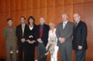 Ceremony attendees, with John Donatich, Mercedes Ruehl, Edward Albee, Francine Horn,  Photo