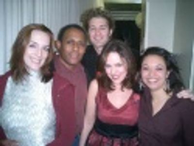 Julia Murney, Keith Byron Kirk, Matthew Morrison, Georgia Stitt and Jen Bender backst Photo