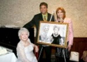 Celeste Holm and her Tony's DiNapoli portrait, presented by Bruce Dimpflmaier and Val Photo