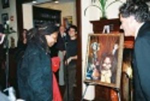 Whoopi checking out the new work of art Photo