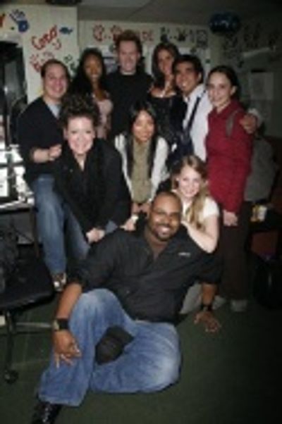 Dakota Rose and Crystal with Spelling Bee cast members  Photo