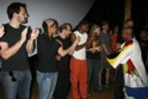 Devin Richards, with Steve Kazee, Audra McDonald, Lonny Price and cast Photo