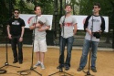 John Lloyd Young, Christian Hoff, Daniel Reichard and J. Robert Spencer Photo