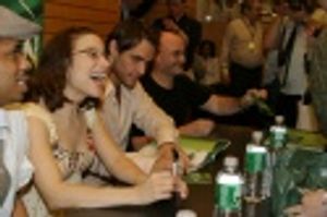 Chester Gregory, Jenn Gambatese, Josh Strickland and Phil Collins sign CDs Photo