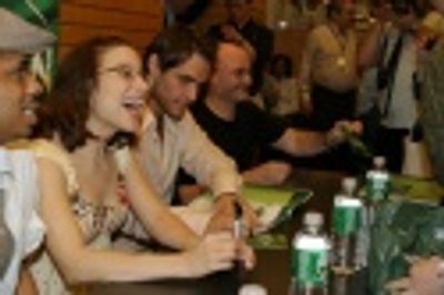 Chester Gregory, Jenn Gambatese, Josh Strickland and Phil Collins sign CDs Photo