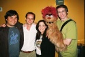 Robert Lopez, Michael Riedel, Dori Berinstein, Trekkie Monster and Rick Lyon Photo
