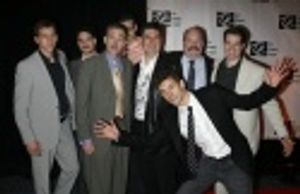 Hugh Dancy with Journey's End ensemble cast, including: Boyd Gaines, Stark Sands, Joh Photo
