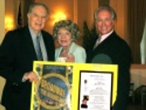 Lamb's Club member Randy Phillips and Sheila Smith, who hosted the tribute to directo Photo