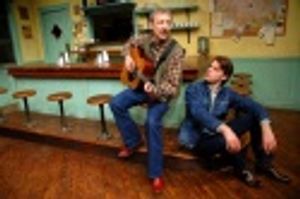 Bosom buddies, Vince Petronio (left) as Virgil Blessing counsels Kyle Maddock (right) Photo