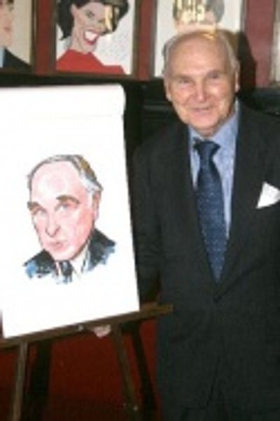 Donald Saddler with his caricature Photo