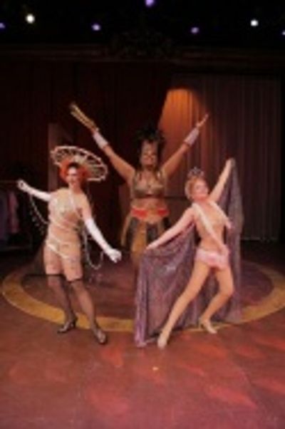 Kathryn Kendall as Electra, Inga Ballard as Mazeppa and Ann-Ngaire Martin as Tessie T Photo