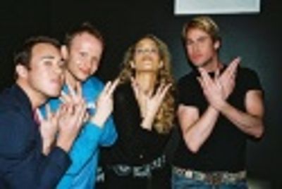 Wes, Marty, Elizabeth and Robb striking a "Show Girls" pose!  Photo