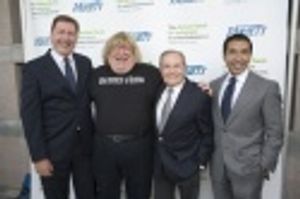 HRC Winners David Hinton and Ramon Campos flank Bruce Vilanch and Jerry Herman Photo
