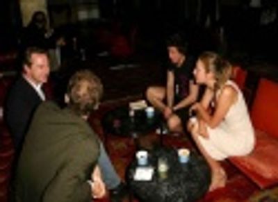 Playwright Nina Raine (right) chats with her brother Moses Raine Photo