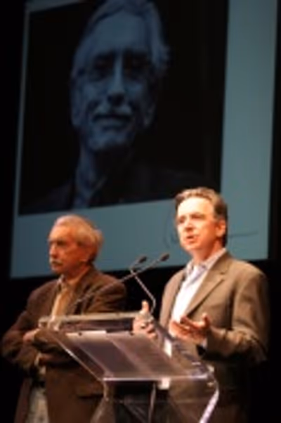 Edward Albee and Signature Theatre Artistic Director James Houghton Photo