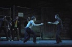 The Jets and the Sharks leaders take each other on in "the Rumble" - Justin Bohon and Photo