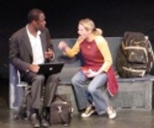 Businessman Kevin Daniels and Italian tourist Cady Huffman meet on an A-train bound f Photo