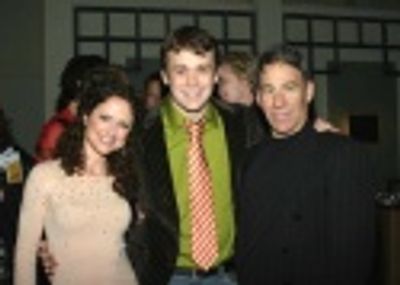 Lucky girl Jean Louisa Kelly (Catherine) with Michael Arden and Stephen Schwartz

  Photo